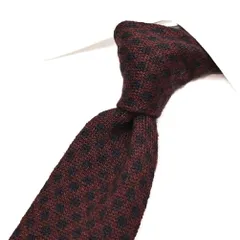 BARBA バルバ / ネクタイ ニットタイ メンズ シルク カシミヤ 幾何柄 ワインレッド ネイビー イタリア製 ビジネス 428523のサムネイル