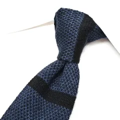 BARBA バルバ / ネクタイ ニットタイ メンズ シルク カシミヤ ボーダー ネイビー イタリア製 ビジネス 428537のサムネイル