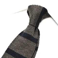 BARBA バルバ / ネクタイ ニットタイ メンズ シルク カシミヤ ボーダー ブラウン イタリア製 ビジネス 428505のサムネイル