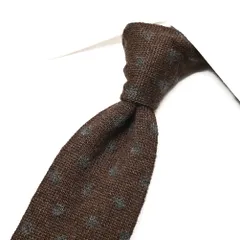 BARBA バルバ / ネクタイ ニットタイ メンズ 手縫い仕立て シルク カシミヤ ドット ブラウン イタリア製 ビジネス 428502のサムネイル