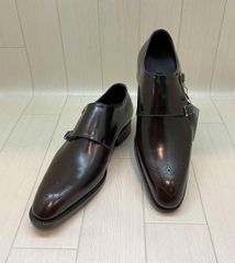 鞆ゑ ブラウン ダブルモンクストラップシューズ 日本製 - メルカリ
