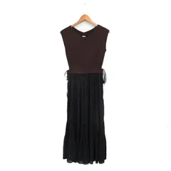 ジルバイジルスチュアート JILL by JILLSTUART ワンピース ノースリーブ Vネック ロング 切替 F ブラック 黒 /KT17