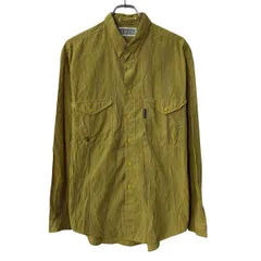 ～90s Levi's 長袖 ストライプシャツ L～ イエロー リーバイス ボタンダウン ～90年代 ストライプ柄 胸ポケット 春物 a804-5370