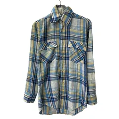 70s～ Levi's 長袖 チェックシャツ S ブルー マルチカラー リーバイス ボタン チェック柄 70年代～ 襟芯 長袖シャツ 春物 a804-5392