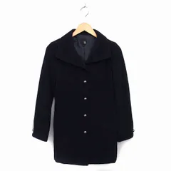 ヴィニー Vigny コート アウター トライアングルカラー ミドル アンゴラ混 ウール混 無地 36 黒 ブラック /NT14