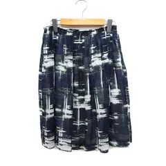 ユナイテッドアローズ UNITED ARROWS 柄 チェック スカート ひざ丈 40 ネイビー 紺 /FT23