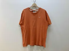 NIKE ナイキ 半袖Tシャツ サイズXL 橙 オレンジ スウォッシュロゴ刺繍 コットン メンズ 毛羽立ち有り