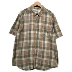 【中古】　LACOSTE SPORT　チェックシャツ　80’s-90’s vintage　半袖　シャツ　ボタンダウン　胸ポケット　ワンポイント　ブランドロゴ　刺しゅう　クロコダイル　オーバーサイズ　古着　/1595