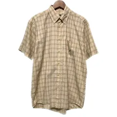 【中古】　NAUTICA　半袖シャツ　総柄　チェック柄　刺しゅうロゴ　ボタンダウン　ポケット付き　ビッグサイズ　古着　/1122