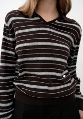 アトリエナイン ストライプ ボーダー柄 ニット