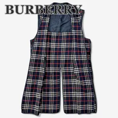 80s 英国製ヴィンテージ Burberrys バーバリーズ ノバチェック コートライナー ウール100% ネイビー ロングベスト メンズM～L相当