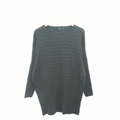 ドレスレイブ DRESSLAVE ワンピース ニット 膝下丈 丸首 プルオーバー 無地 ウール混 長袖 38 緑 ダークグリーン /TT29のサムネイル