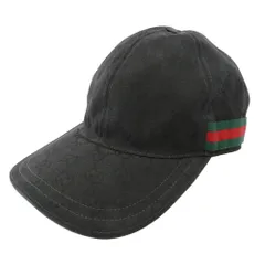 GUCCI グッチ 200035 KQWBG GGキャンバス シェリーライン ベースボール キャップ 帽子 ブラック系 XL【中古】