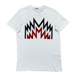 本物 モンクレール ロゴワッペン Mプリント Tシャツ 白/トリコ L 