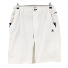 ルコックゴルフ ハーフパンツ 白×ネイビー ロゴ刺しゅう  メンズ L ゴルフウェア le coq sportif
