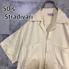 50s オープンカラー 袋縫い ロカビリー 半袖シャツ ストライプ