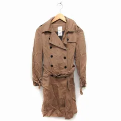 ナノユニバース nano universe トレンチコート アウター ダブルボタン ロング 無地 M ブラウン 茶 /FT32