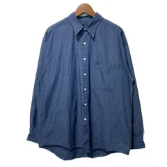 【中古】　GAP　長袖シャツ　90’s vintage　old gap　ワンポイントロゴ　無地　ロゴ刺しゅう　ポケット付き　デニム　ビッグサイズ　古着　/1596