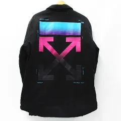 OFF -WHITE オフホワイト 18AW ジャケット バックプリントオーバーサイズ ブラック メンズ サイズ M M00021-08-0409③ ★2793のサムネイル