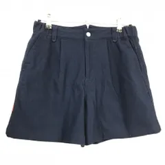 【超美品】ロサーセン ハーフパンツ ネイビー 表微起毛 ウエスト一部ゴム ストレッチ レディース L ゴルフウェア Rosasen