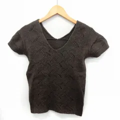 B&Y ユナイテッドアローズ BEAUTY&YOUTH ビューティー&ユース ニット セーター 半袖 Vネック ウール シンプル 茶 ブラウン /ST56