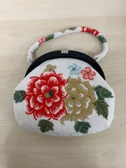 P/花ビーズ ハンドバッグ 和装バッグ