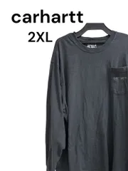 carhartt 長袖 カットソー ロンT 2XL 黒 ロゴ　830