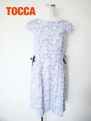 TOCCA　トッカ　〈洗える〉CHEERFUL JOY FROWERドレス　定価39600円　Sサイズ　ブルー　水色　ピンク　他　半袖　ミニ丈　花柄　送料込み　6466055のサムネイル