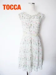 TOCCA　トッカ　WINTER GARDEN ドレス　花柄　ノースリーブ　日本製　～XSサイズ　ミントグリーン　ピンク　ベージュ　他　ミニ丈　送料込み　6466054のサムネイル