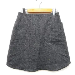 ロッソ ROSSO アーバンリサーチ 台形 スカート ミニ 膝上 シンプル ラウンドヘム 36 チャコール 灰 /HT17