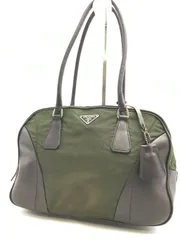 PRADA　プラダ　ショルダーバッグ　三角ロゴ　テスートナイロン×レザー　4736
