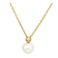 ミキモト ペルリータ アコヤ パール ネックレス K18 (K18YG) レディース MIKIMOTO【中古】 【ジュエリー】