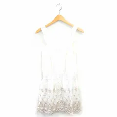 エフデ ef-de ワンピース 膝下丈 刺繍 総柄 飾りボタン ノースリーブ 9 アイボリー ベージュ 茶 /TT35