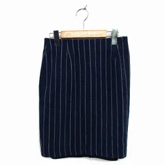 N.Natural Beauty Basic N.ナチュラルビューティーベーシック スカート タイト ひざ丈 コットン 綿 ストライプ M 紺 ネイビー /NT2