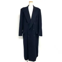 エルメス HERMES ダブル ロングコート 54 カシミヤ ネイビー メンズ【中古】