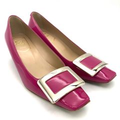 ロジェヴィヴィエ Roger vivier ゴールドプレート ヒール パンプス エナメル ピンク 22.0cm レディース【中古】