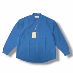 参考上代22000円 未使用 UNIVERSAL PRODUCTS 25SS BAND COLLAR MILITARY SHIRT バンドカラーミリタリーシャツ ユニバーサルプロダクツ 251-60307 ブルー 1 （12149M）