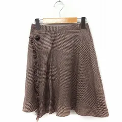 エージーバイアクアガール AG by aquagirl スカート ラップ フレア　千鳥柄 ミニ S ブラウン 茶 /FT1