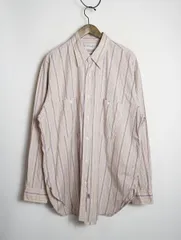 Marvine Pontiak Shirt Makers マービンポンティアック ルーズ シルエット 長袖 ストライプ シャツ PSM-1905S ピンク 1649Q★4のサムネイル