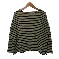 【中古】　ORCIVAL　長袖カットソー　バスクシャツ　ボーダー　総柄　ワンポイントロゴ　古着　/2402