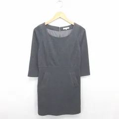 プロポーション ボディドレッシング PROPORTION BODY DRESSING ワンピース 膝下丈 丸首 プルオーバー 厚手 長袖 2 チャコールグレー 灰 /TT13