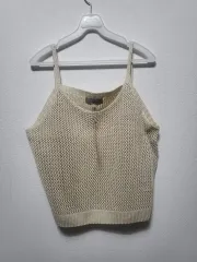 40901/セレブショップ ニット クロップド トップス アイボリー/星下