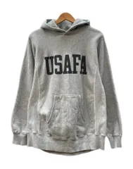 バズリクソンズ BUZZ RICKSON'S REVERSE SWEAT PARKA リバース スウェット パーカー プルオーバー フーディー USAFA トレーナー 裏起毛 灰 パーカ プリント グレー Lサイズ 104MT-3012