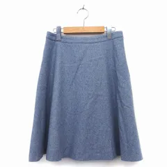 ミッシェルクラン MICHEL KLEIN フレア スカート 膝丈 ウール 毛 総柄 38 グレー 灰 /HT29