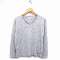 アーバンリサーチ URBAN RESEARCH ニット セーター Vネック ウール混 リブ ハイゲージ 刺繍 長袖 38 グレー /NT15