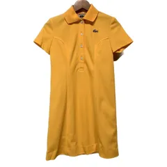 【中古】　CHEMISE LACOSTE　ポロシャツワンピ　ワンピース　70's vintage　ミニ丈　レギュラーカラー　無地　銀ワニ　文字ワニ　ヴィンテージ　フレンチラコステ　古着　/2407のサムネイル