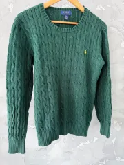 ポロラルフローレン レディース ケーブルニット グリーン XL