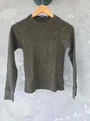 ポロラルフローレン ワッフル 長袖 Tシャツ カーキ M