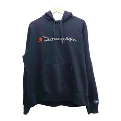 Champion チャンピオン パーカー Lサイズ ビッグロゴ刺繍 ブラック フーディー プルオーバー メンズ レディース ユニセックス ストリート カジュアル アメカジ 人気 定番 裏起毛 秋冬 古着 オーバーサイズ ゆるだぼ トップス フード付き 長袖