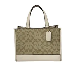 COACH(コーチ) トートバッグ デンプシーシグネチャーキャリーオール 1955 カーキ×アイボリー レザー